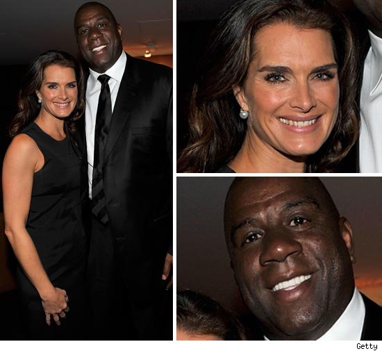 Brooke Shields and Magic Johnson