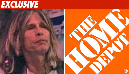 Steven Tyler sings at a Home Depot