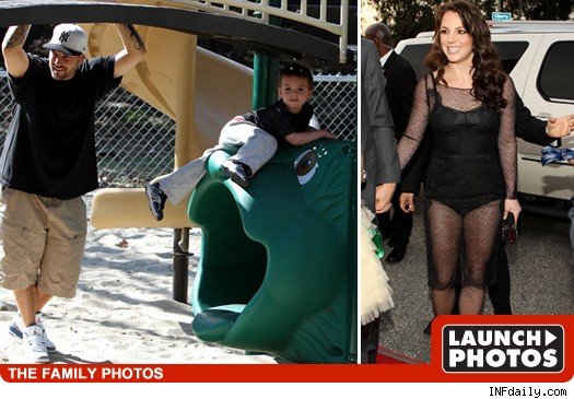 Pictures of Britney Spears and Kevin Federline.