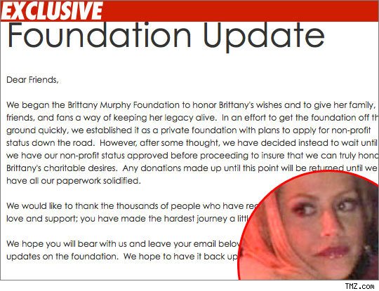Brittany Murphy Foundation Returns Donations