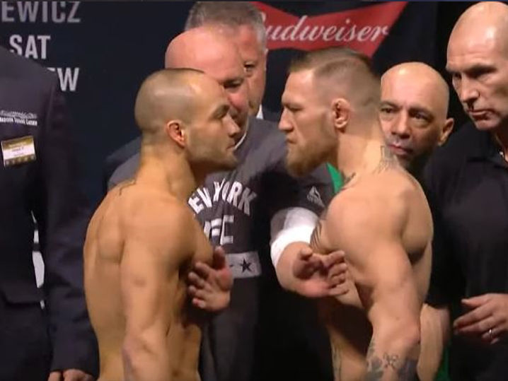 Conor Mcgregor Eddie Alvarez Post Fight Interview Conor McGregor Faces Off with Eddie Alvarez at UFC Weigh-ins | TMZ.com