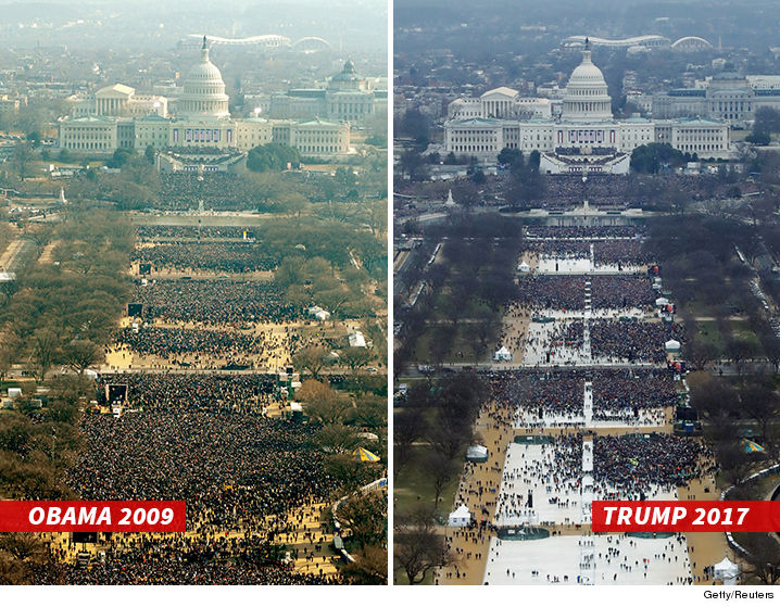 donald trump claims medias lying about inauguration crowd numbers trump inauguration crowd size fox