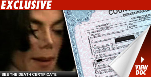 Jackson Death Certificate