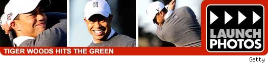 Tiger Woods Hits the Green