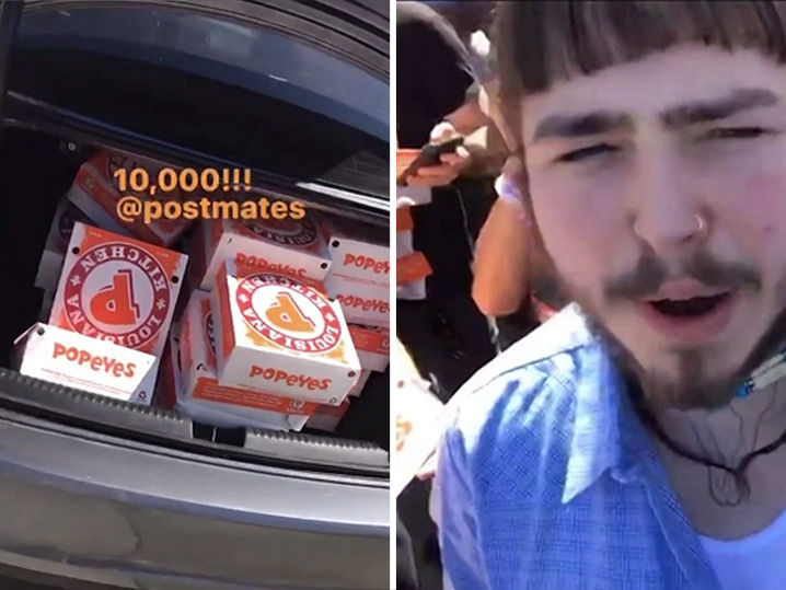 Post Malone Orders $8,000 Worth of Popeyes for Coachella
