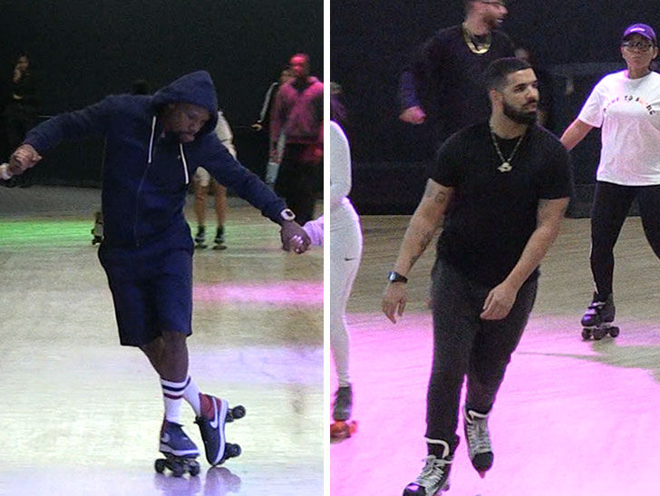 Drake Hits Floyd Mayweather's Roller Skating Party, Skates to Own Music
