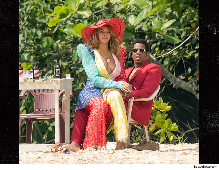 Beyonce and Jay-Z Wear Colorful Suits on Beach in Jamaica | TMZ.com