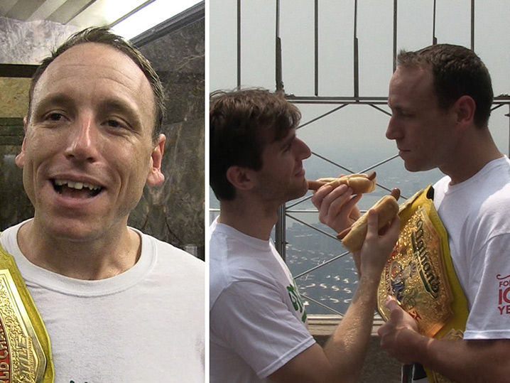 Joey Chestnut Celebrated Hot Dog Victory with Giant Dumps Joey Chestnut Celebrated Hot Dog Victory with Giant Dumps