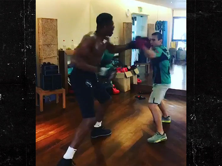 Giannis Antetokounmpo Takes 'Freaky' Boxing Lesson With Guy Half His Size
