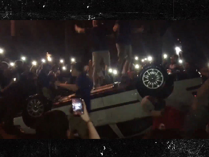 University Of Kentucky Students Flip Kid's Car After Win, Kid's Mom Pissed