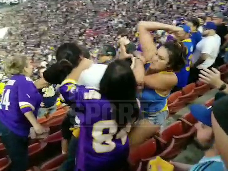 rams vs vikings fan brawl man flung over bleachers tmz com