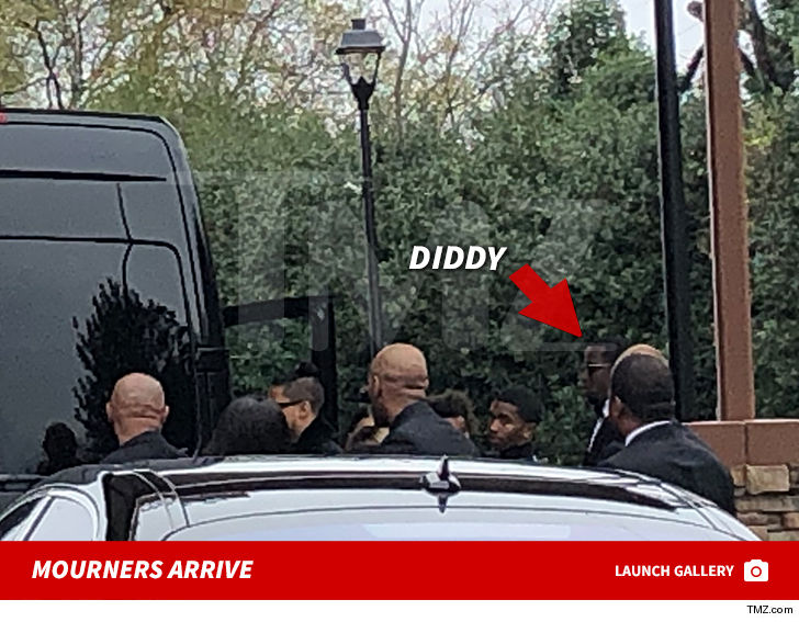 Kim Porter's Golden Casket Seen as Diddy and Other Mourners Arrive for ...