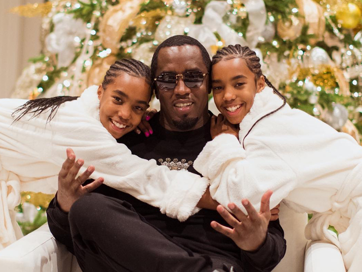 diddy and twins send christmas wishes as they cope with kim porter s