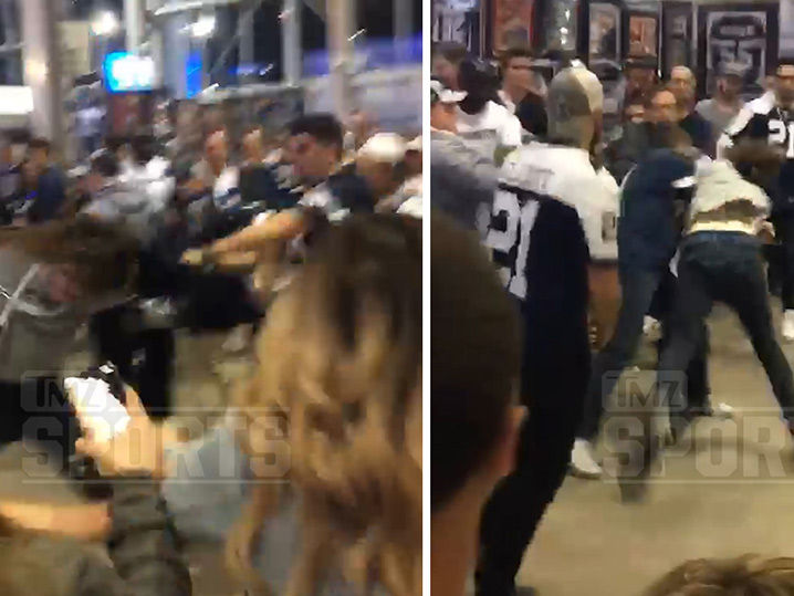 Seahawks Fan Gets Ass Kicked By Cowboys Fans After Playoff Game
