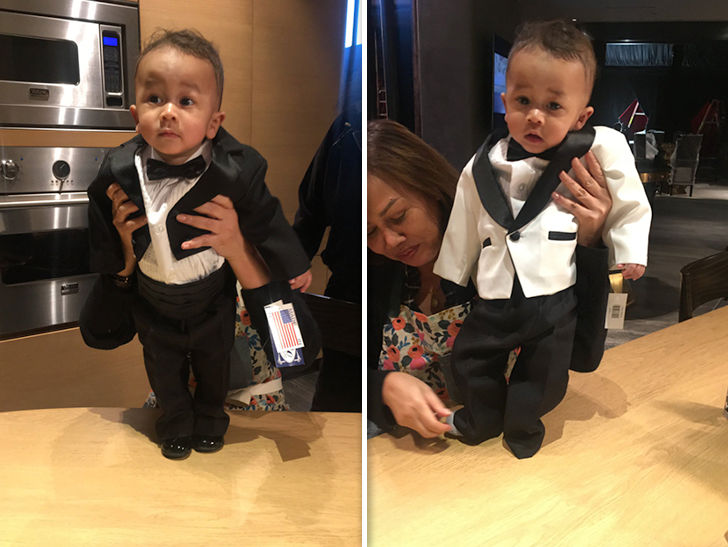 Chrissy Teigen Presents 2 Tux Options to Turn Son Miles Into Mini John Legend