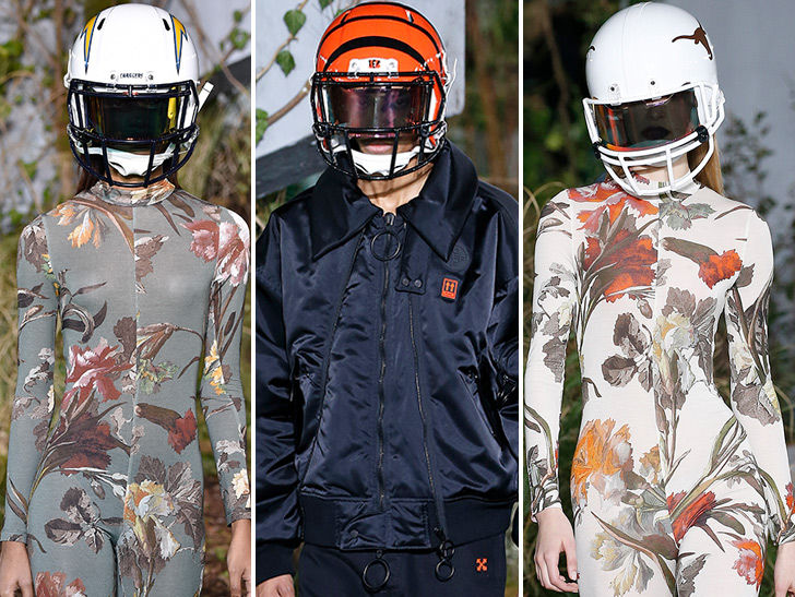 Virgil Abloh's Off-White Show Stars Models in NFL Helmets Because Fashion