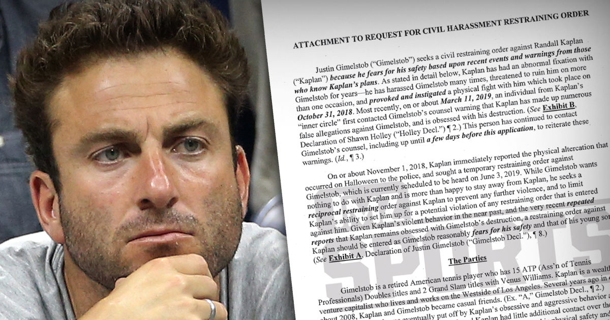 Tennis’ Justin Gimelstob Files for Restraining Order Against Guy He